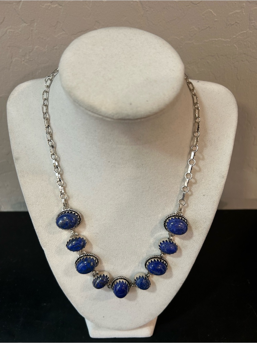 Lapis Lazuli Sterling Silver Overlay Necklace - Women Jewelry